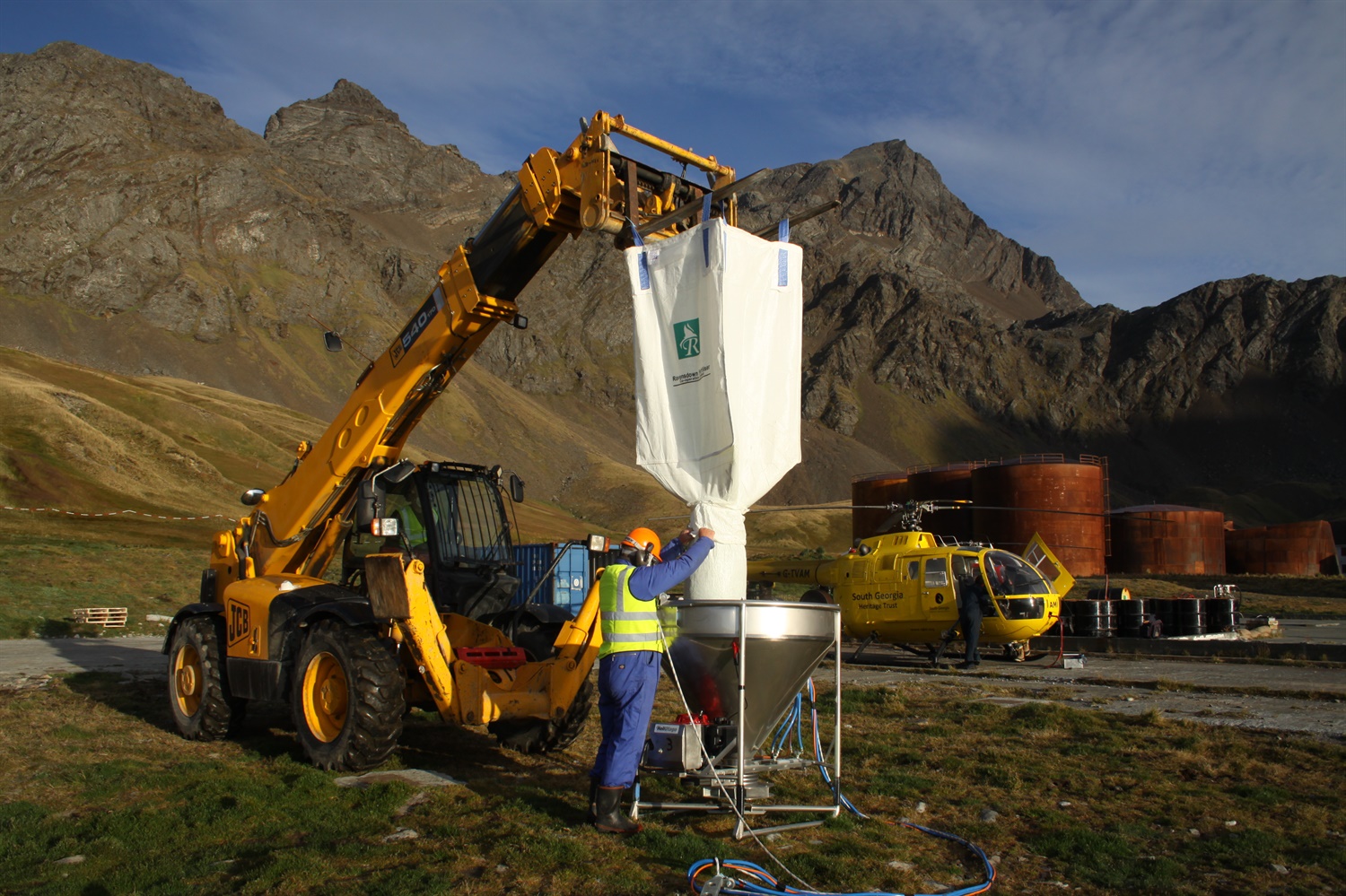 Locked and loaded on South Georgia – pest eradication on an industrial scale (image: Tony Martin)